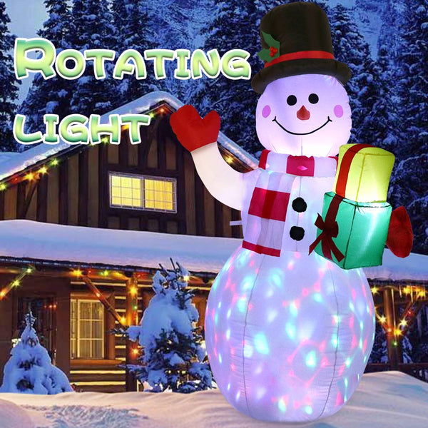 5ft Christmas Inflatables Blow Up Yard Decorations, Upgraded Snowman Inflatable with Rotating LED Lights for Christmas Decorations Indoor Outdoor Yard Garden Decorations  |  AerWo