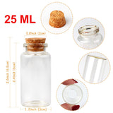 48pcs 25ml Glass Bottles with Cork Stoppers, Mini Small Glass Bottles, Clear Vials Glass Favor Jars with Tags and Strings for Wedding Favors DIY Crafts Baby Shower Birthday Home Decorations | AerWo