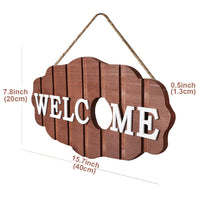 Interchangeable Seasonal Welcome Sign Front Door Decor Rustic Wood Welcome Signs Wreath for Front Porch Holiday Spring Fall Christmas Summer Easter Home Decorations, 12x6in Hanging Porch Decor  |  AerWo